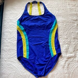 Lands End One Piece Swimsuit - size 14 - lined, unpadded D cup